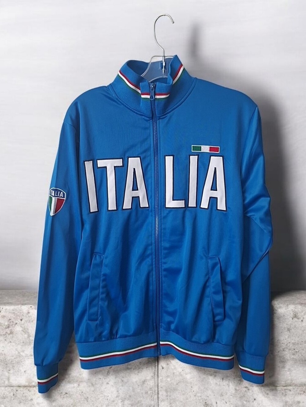 ITALIA Italy National Team Blue Full Zip Soccer Track Jacket Size M
